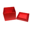 ⁦סט 3 קופסאות מרובעות בצבע אדום⁩ – תמונה ⁦3⁩
