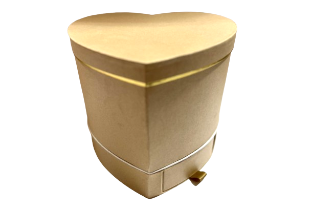 קופסת לב זהב נפתחת עם מגירה