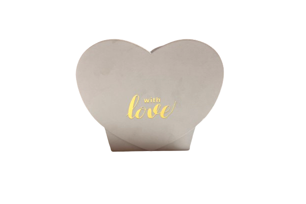 קופסת לב מיני לבנה עם ידיות