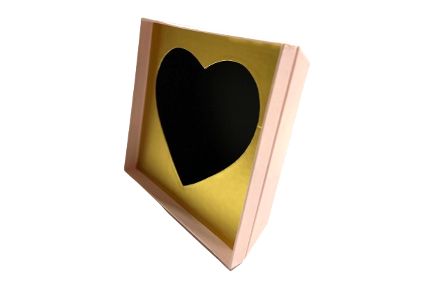 קופסה מרובעת עם לב פנימי פלוס יהלום PVC