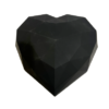 קופסת פלסטיק לב תלת מימד צבע שחור