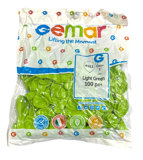 בלון גומי צבע ירוק בהיר Gemar דגם 011 בגודל 5 אינץ