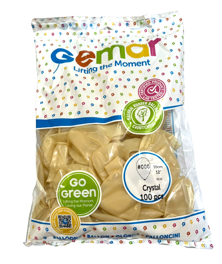 בלון גומי צבע קריסטל Gemar דגם 000 בגודל 12 אינץ