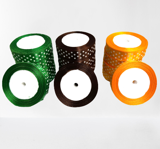 סרט סטן 25 מ"מ שלושה צבעים בעיצוב נקודות