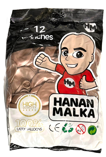 חבילת בלון כרום בצבע רוז גולד 100 בלונים בחבילה בגודל 12 אינץ