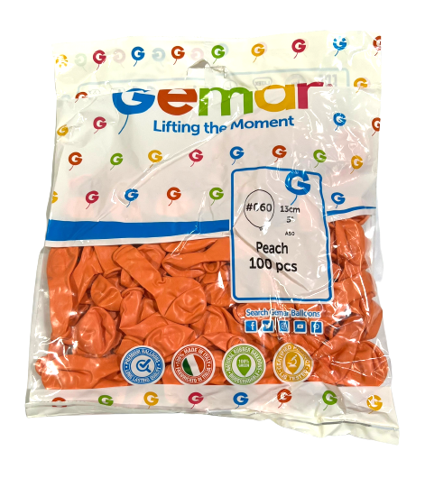 בלון גומי צבע אפרסק Gemar דגם 060 בגודל 5 אינץ