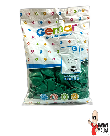 בלון גומי צבע ירוק Gemar דגם 013 גודל 12 אינץ