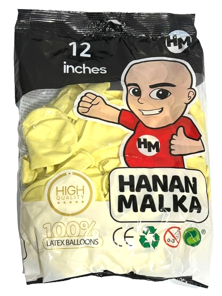 חבילת בלון פסטל בצבע וניל 100 בלונים בחבילה בגודל 12 אינץ