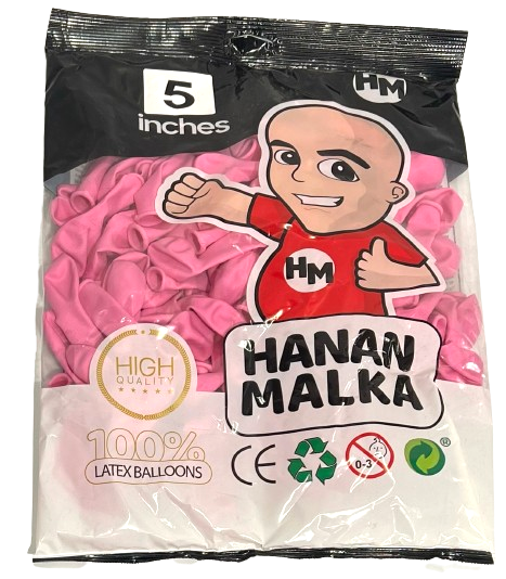 חבילת בלון פסטל בצבע ורוד בייבי 100 בלונים בחבילה בגודל 5 אינץ