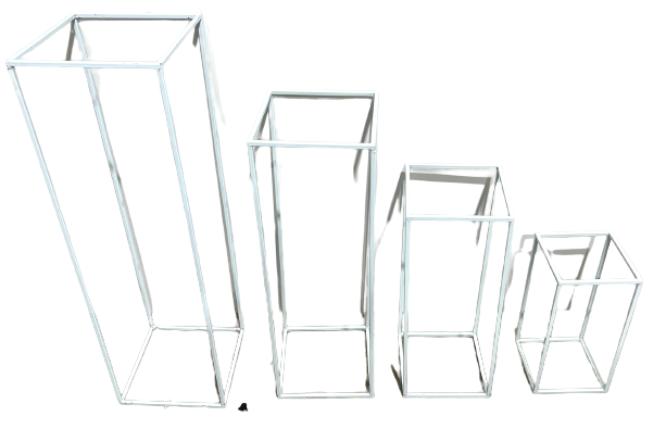 סט 4 במות מתכת צבע לבן