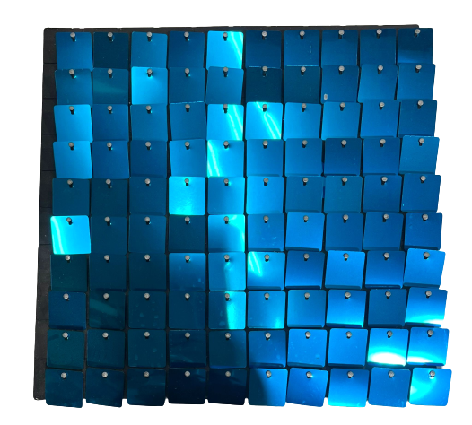 קיר פייטים צבע תכלת  גודל 30/30