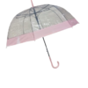 מטריה שקופה פס ורוד
